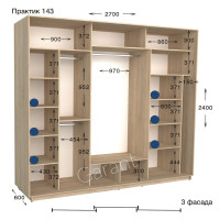 Шафа купе практик 143-2700-600-2400 (Garant)