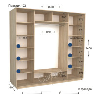 Шафа купе практик 123-2500-600-2400 (Garant)