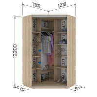 Шафа-купе кутова 1200-450-2200 (Garant)
