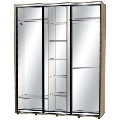 Шафа купе люкс 80/3-1900-450-2400 (Імперія меблів)