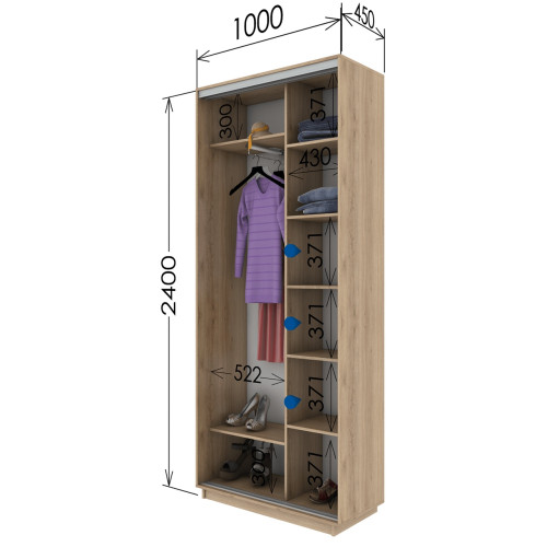 Шафа купе шк-1000-450-2400 (Garant)