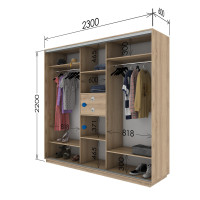 Шафа купе шк-2300-600-2200 (Garant)