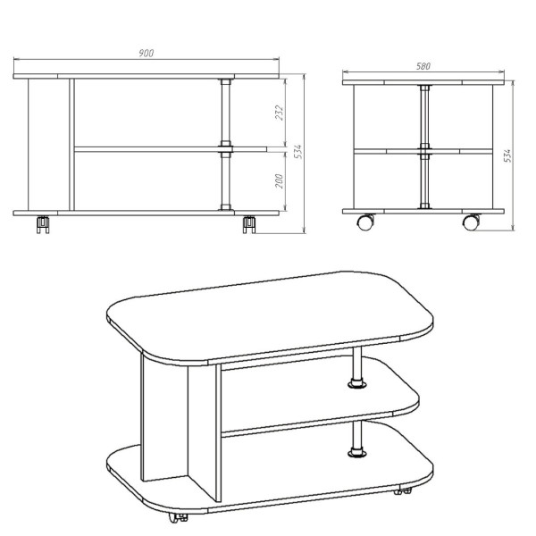 Журнальний стіл Танго-L (Компаніт)