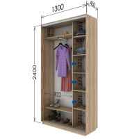 Шафа купе шк-1300-450-2400 (Garant)