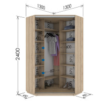 Шафа-купе кутова 1300-450-2400 (Garant)