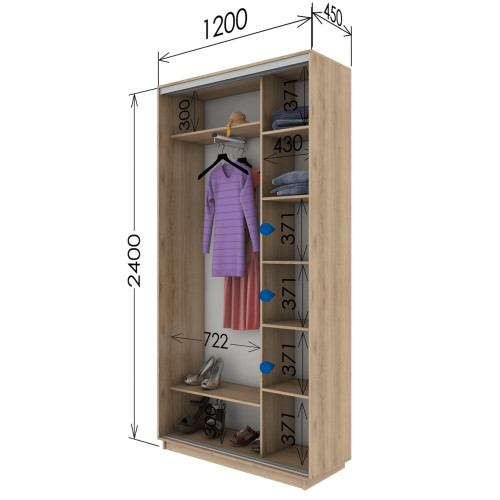 Шафа купе шк-1200-450-2400 (Garant)