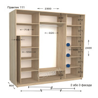 Шафа купе практик 111/2-2300-600-2400 (Garant)