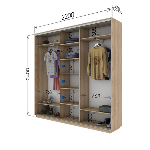 Шафа купе шк-2200-450-2400 (Garant)