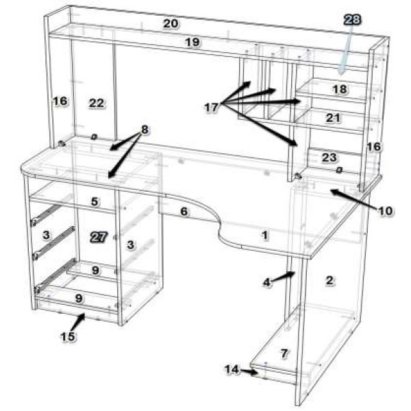 Комп'ютерний стіл ВС-264 (Вертикаль)