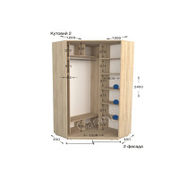 Шафа-купе кутова практика кут 2-1200-450-2400 (Garant)