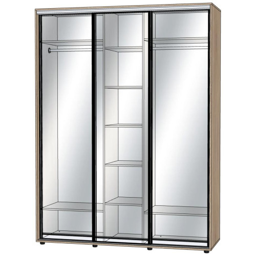 Шафа купе люкс 72/3-1800-600-2400 (Імперія меблів)