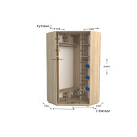 Шафа-купе кутова практика кут 1-1100-450-2400 (Garant)