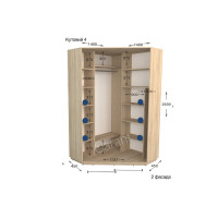 Шафа-купе кутовий практик кут 4-1400-450-2400 (Garant)