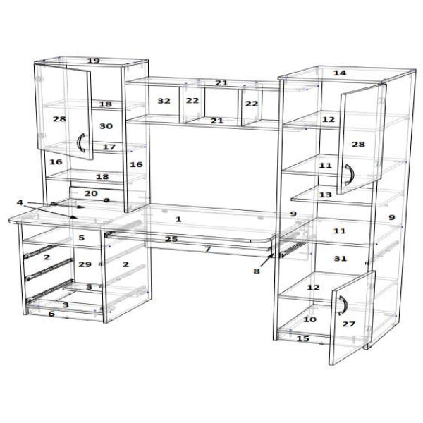 Комп'ютерний стіл ВС-250 (Вертикаль)
