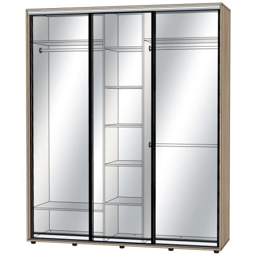 Шафа купе люкс 88/3-2000-450-2400 (Імперія меблів)