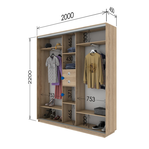Шафа купе шк-2000-450-2200 (Garant)