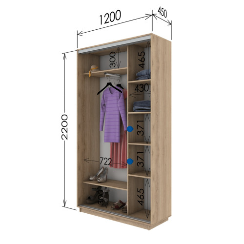 Шафа купе шк-1200-450-2200 (Garant)